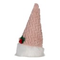 Clayre & Eef Weihnachtsdekoration mit LED-Beleuchtung Zwerg LED 10x10x25 cm / 3xAA Rosa Weiß Synthetisch