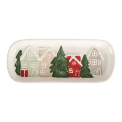 Clayre & Eef Decoratie schaal 30x12x3 cm Wit Keramiek