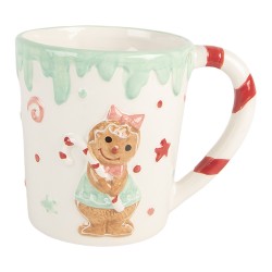 Clayre & Eef Tazza Babbo Natale 400 ml Bianco Ceramica