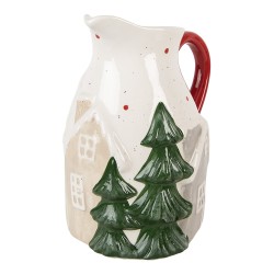 Clayre & Eef Dekorative Kanne 19x14x20 cm Beige Keramik