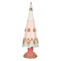 Clayre & Eef Statuetta decorativa di Natale Albero di Natale Ø 10x30 cm Rosa Plastica