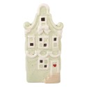 Clayre & Eef Decorativa Casa con LED Casa 11x9x22 cm Verde Ceramica
