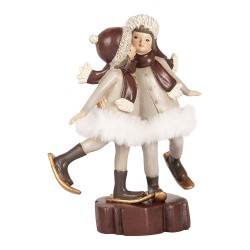 Clayre & Eef Dekorationsfigur Kinder 15x7x18 cm Grau Kunststoff