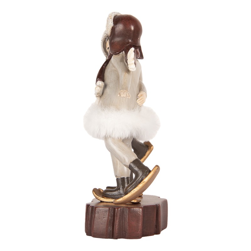 Clayre & Eef Dekorationsfigur Kinder 15x7x18 cm Grau Kunststoff
