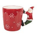 Clayre & Eef Mug Santa Claus 350 ml Red Ceramic