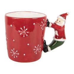 Clayre & Eef Mug Santa Claus 350 ml Red Ceramic