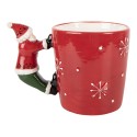 Clayre & Eef Mug Santa Claus 350 ml Red Ceramic