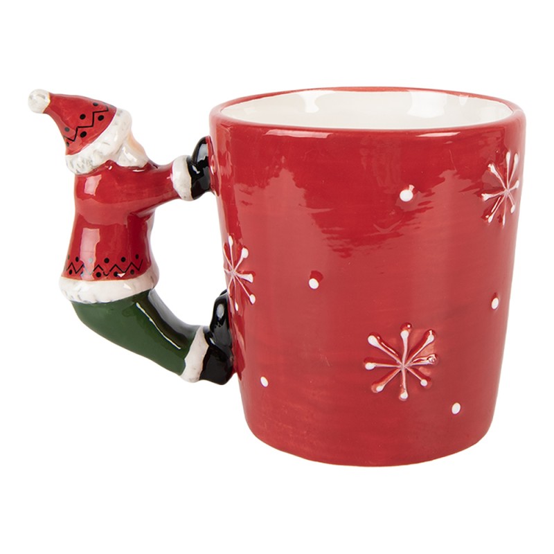 Clayre & Eef Mug Santa Claus 350 ml Red Ceramic