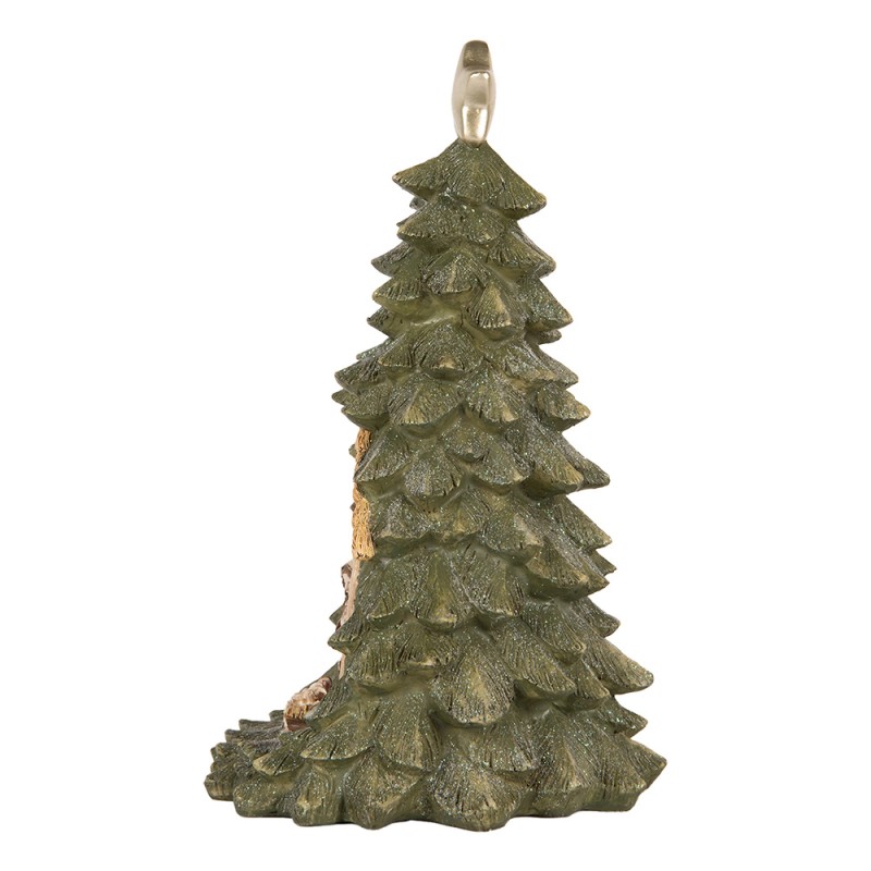 Clayre & Eef Decorazione natalizia con illuminazione a LED Albero di Natale Ø 15x25 cm Verde Plastica