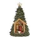 Clayre & Eef Decorazione natalizia con illuminazione a LED Albero di Natale Ø 15x25 cm Verde Plastica