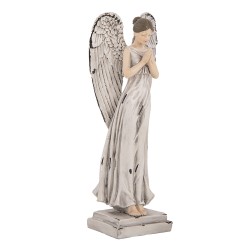 Clayre & Eef Decorative Figurine Angel 23 cm White Grey Plastic