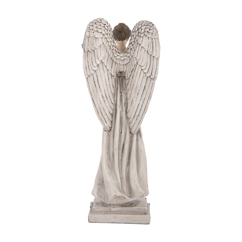 Clayre & Eef Decorative Figurine Angel 23 cm White Grey Plastic