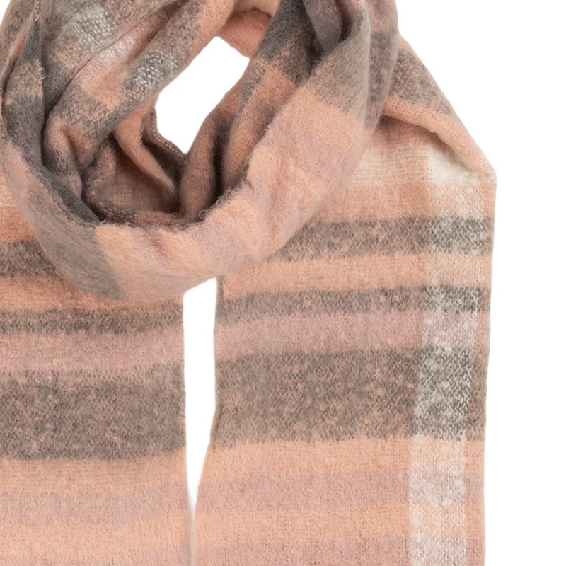 Clayre & Eef Sciarpa invernale da donna 50x210 cm Rosa Tessuto