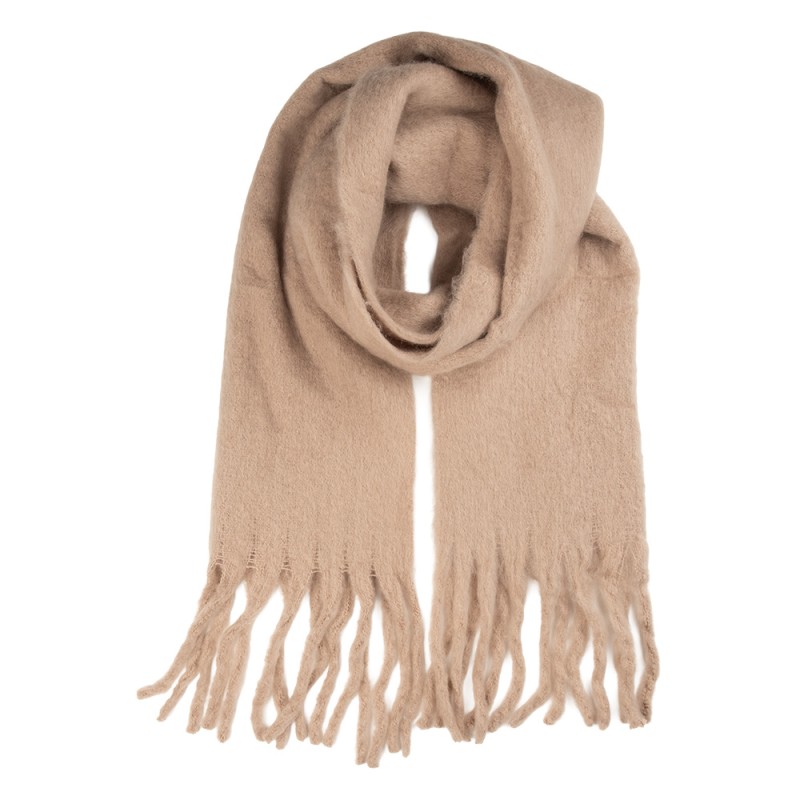 Clayre & Eef Sciarpa invernale da donna 40x190 cm Beige Tessuto
