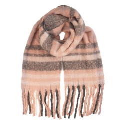 Clayre & Eef Châle d'hiver pour dames 50x180 cm Rose Textile