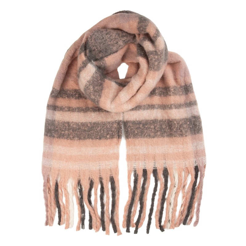 Clayre & Eef Châle d'hiver pour dames 50x180 cm Rose Textile