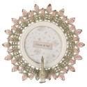 Clayre & Eef Bilderrahmen Pfau Ø 8 cm Rosa Kunststoff
