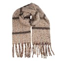 Clayre & Eef Sciarpa invernale da donna 50x210 cm Beige Tessuto