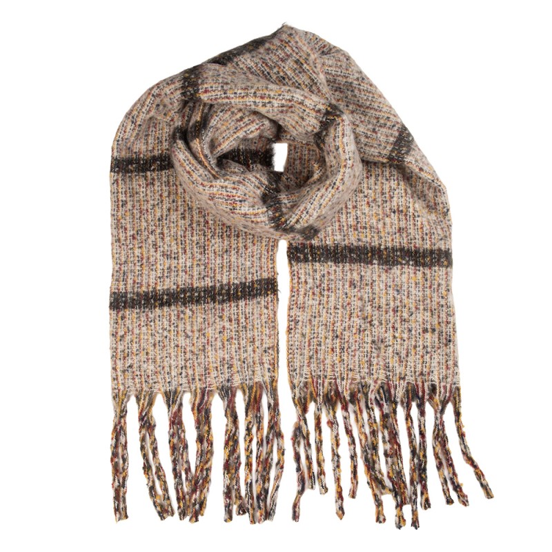 Clayre & Eef Sciarpa invernale da donna 50x210 cm Beige Tessuto