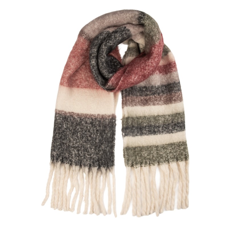 Clayre & Eef Winter Scarf Women 50x180 cm Red Textile