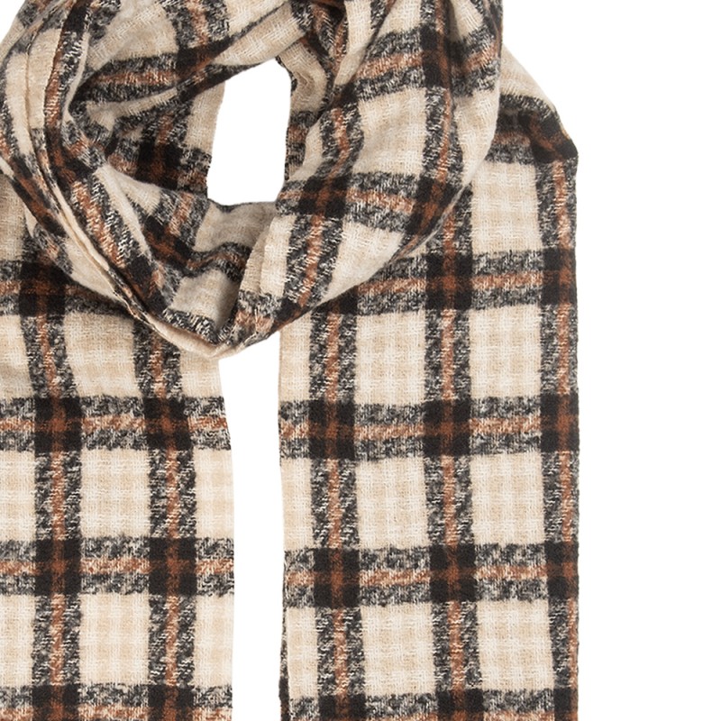 Clayre & Eef Sciarpa invernale da donna 50x210 cm Marrone Tessuto