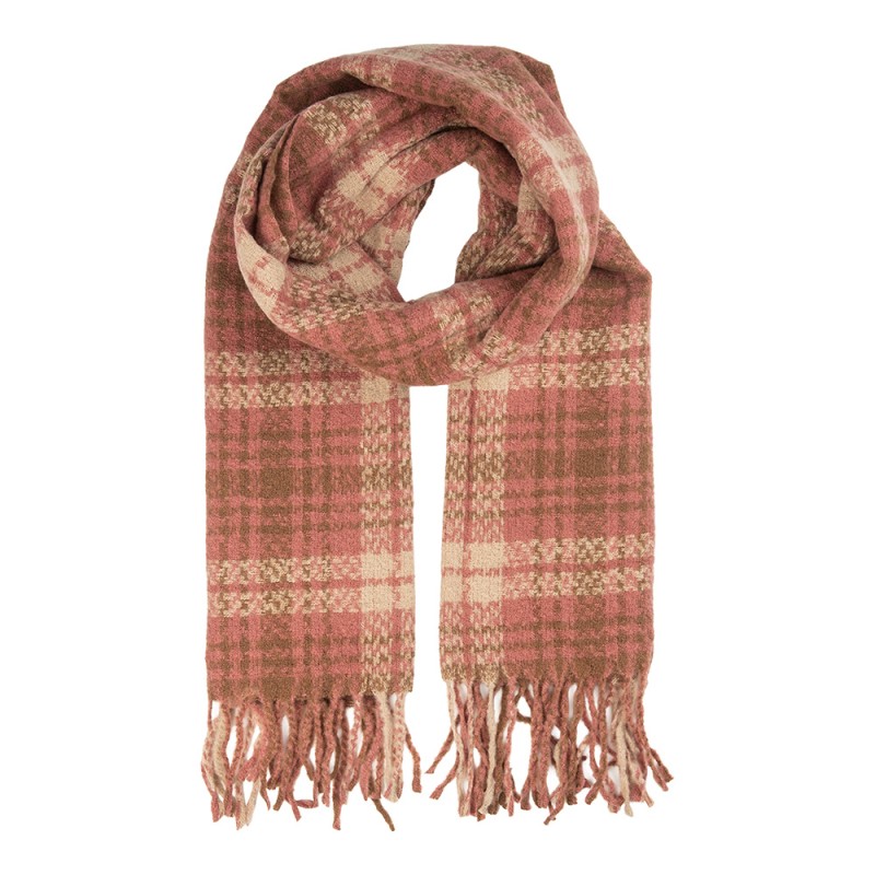 Clayre & Eef Sciarpa invernale da donna 50x210 cm Rosa Tessuto