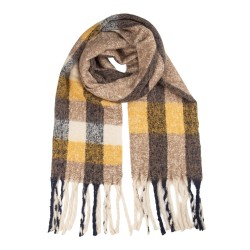 Clayre & Eef Sciarpa invernale da donna 50x210 cm Giallo Tessuto