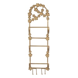 Clayre & Eef Wine Rack 21x13x62 cm Gold colored Metal