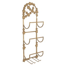 Clayre & Eef Wine Rack 21x13x62 cm Gold colored Metal