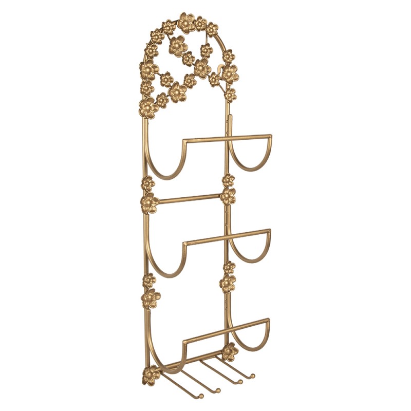 Clayre & Eef Wijnrek 21x13x62 cm Goudkleurig Metaal
