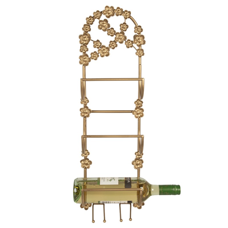 Clayre & Eef Wijnrek 21x13x62 cm Goudkleurig Metaal