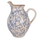 Clayre & Eef Dekorative Kanne 21x16x25 cm Beige Keramik Blumen