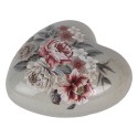 Clayre & Eef Décoration Coeur 8x8x4 cm Fleurs