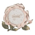 Clayre & Eef Bilderrahmen Blume Ø 8 cm Rosa Kunststoff
