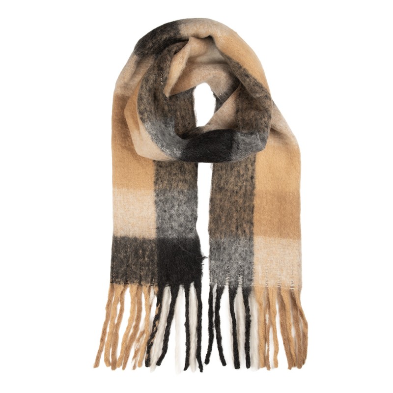Clayre & Eef Winter Scarf Women 38x200 cm Black Textile
