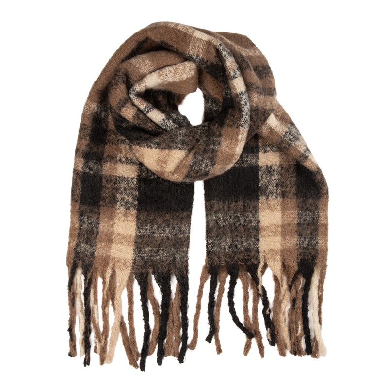 Clayre & Eef Sciarpa invernale da donna 50x210 cm Marrone Tessuto