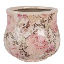 Clayre & Eef Pot de fleurs Ø 15x13 cm Beige Céramique Fleurs