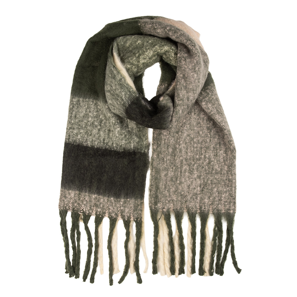 Clayre&Eef Wintersjaal Dames 50x210 cm Zwart Textiel afbeelding