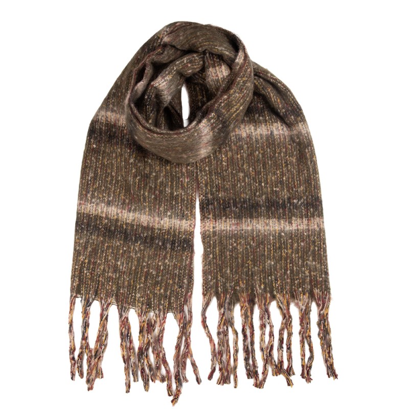 Clayre & Eef Sciarpa invernale da donna 50x210 cm Marrone Tessuto