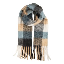 Clayre & Eef Sciarpa invernale da donna 38x200 cm Beige Tessuto