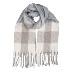 Clayre & Eef Sciarpa invernale da donna 50x210 cm Grigio Tessuto