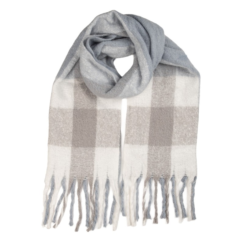 Clayre & Eef Sciarpa invernale da donna 50x210 cm Grigio Tessuto