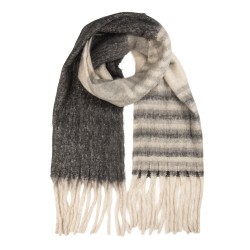 Clayre & Eef Sciarpa invernale da donna 50x180 cm Grigio Tessuto