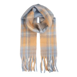 Clayre & Eef Sciarpa invernale da donna 50x210 cm Blu Tessuto