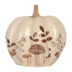 Clayre & Eef Figur Kürbis Ø 18x18 cm Beige Keramik