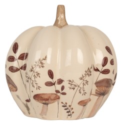 Clayre & Eef Figur Kürbis Ø 18x18 cm Beige Keramik