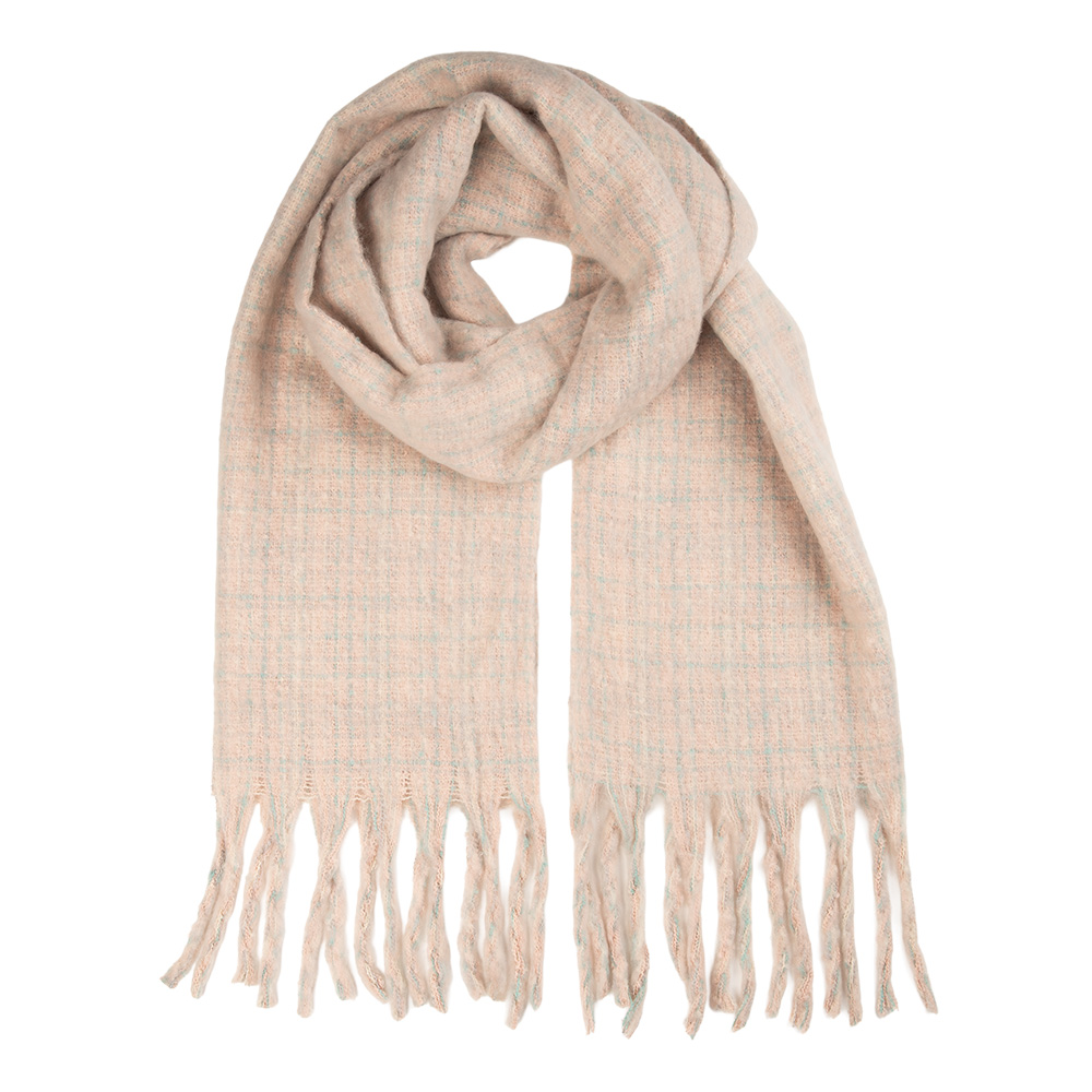 Clayre & Eef Wintersjaal Dames 50x210 cm Roze Textiel afbeelding