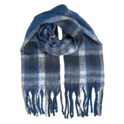 Clayre & Eef Sciarpa invernale da donna 50x210 cm Blu Tessuto