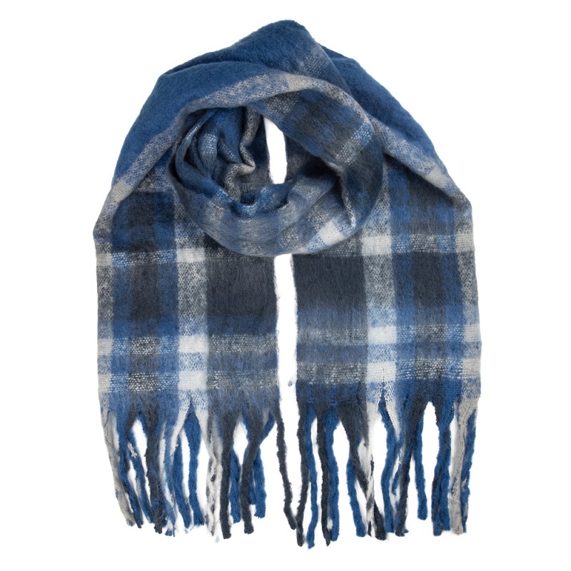 Clayre & Eef Sciarpa invernale da donna 50x210 cm Blu Tessuto