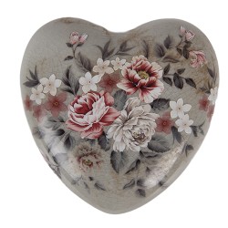 Clayre & Eef Decorazione Cuore 11x11x4 cm Fiori